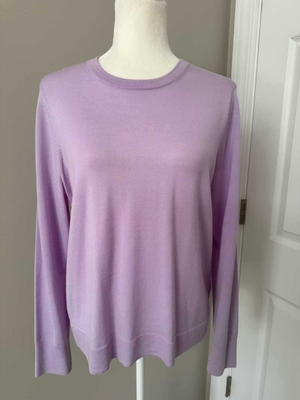 J. Crew Lavender Crew Neck Merino Wool Sweater